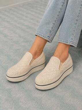 Stella McCartney Binx Floral Lace Platform Slip-On Sneakers
